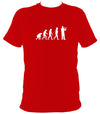 Evolution of Flute Players T-shirt - T-shirt - Red - Mudchutney