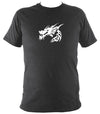 Tribal Tattoo Style Dragon Head T-shirt - T-shirt - Dark Heather - Mudchutney