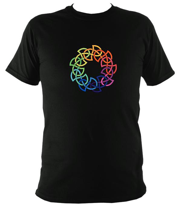 Rainbow Coloured Celtic Knot T-shirt - T-shirt - Black - Mudchutney