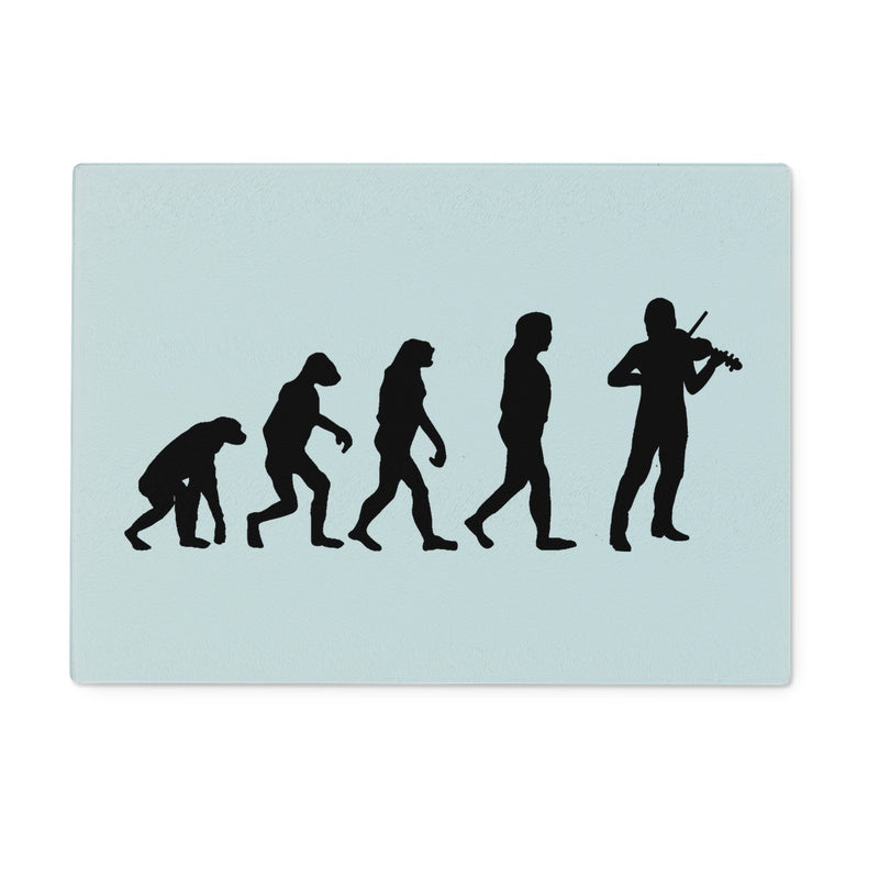 Evolution of Fiddle Players Glass Chopping Board