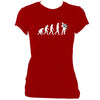 update alt-text with template Evolution of Accordion Players Ladies Fitted T-shirt - T-shirt - Antique Cherry Red - Mudchutney