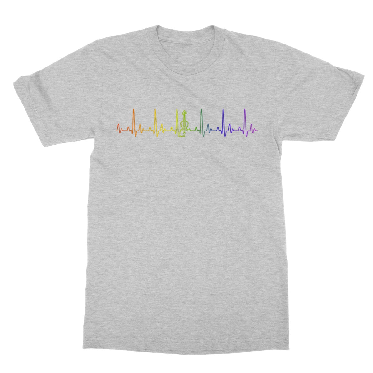 Rainbow Heartbeat Fiddle Softstyle T-Shirt