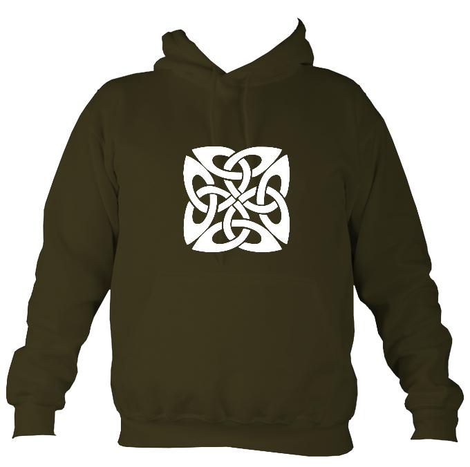 Celtic Square-ish Design Hoodie-Hoodie-Olive green-Mudchutney