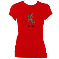update alt-text with template Kila Ladies Fitted T-shirt - T-shirt - Red - Mudchutney