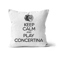 Keep Calm & Play English Concertina Cushion