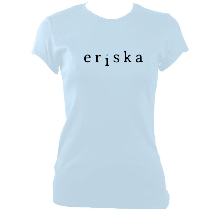 update alt-text with template Eriska Ladies Fitted T-shirt - T-shirt - Light Blue - Mudchutney