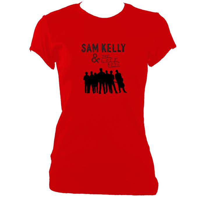 update alt-text with template Sam Kelly and the Lost Boys Ladies Fitted T-shirt - T-shirt - Red - Mudchutney