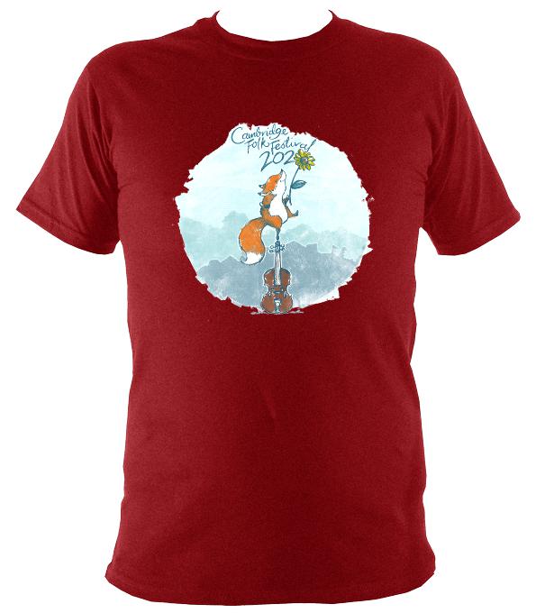 Cambridge Folk Festival - Design 10 - T-shirt - T-shirt - Antique Cherry Red - Mudchutney