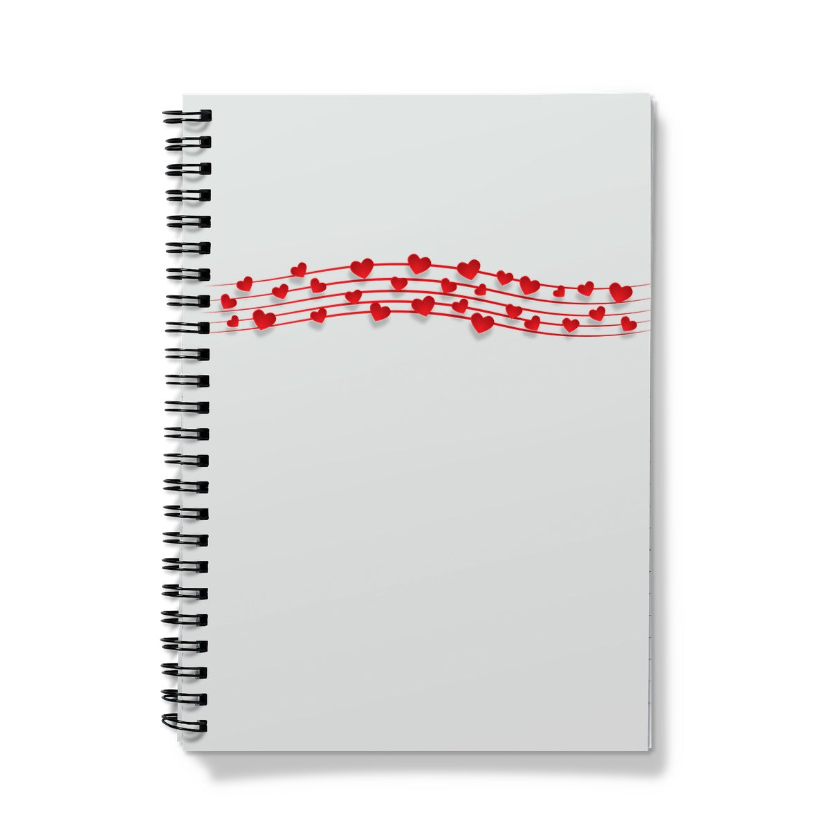 Musical Hearts Stave Notebook