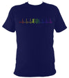 Heartbeat Accordion in Rainbow Colours T-shirt - T-shirt - Navy - Mudchutney