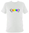 Rainbow Sound Wave Concertina T-shirt - T-shirt - White - Mudchutney