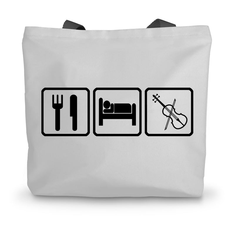 Eat Sleep & Play Fiddle Canvas Tote Bag