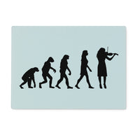 Evolution of Female Fiddle Players Glass Chopping Board