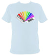 Rainbow Piano Accordion T-shirt - T-shirt - Light Blue - Mudchutney