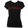 Hearts Musical Stave Ladies Fitted T-shirt - T-shirt - Black - Mudchutney
