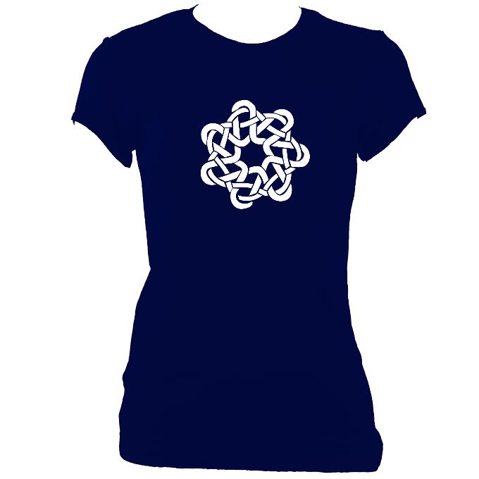 update alt-text with template Celtic Woven Knot Ladies Fitted T-Shirt - T-shirt - Navy - Mudchutney