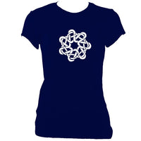 update alt-text with template Celtic Woven Knot Ladies Fitted T-Shirt - T-shirt - Navy - Mudchutney