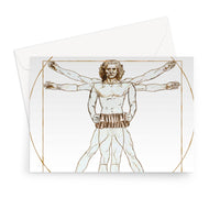 Da Vinci Vitruvian Man Concertina Greeting Card