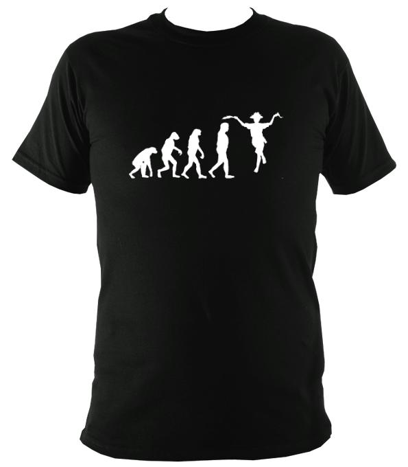 Evolution of Morris Dancers T-shirt - T-shirt - Black - Mudchutney
