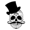 Skull in Top Hat Temporary Tattoo