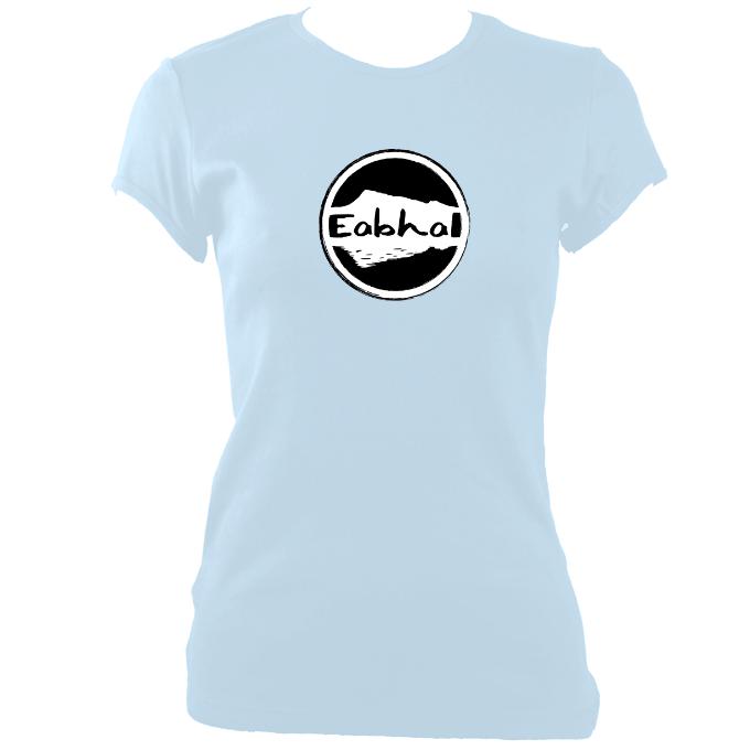 update alt-text with template Eabhal Large Logo Ladies Fitted T-shirt - T-shirt - Light Blue - Mudchutney
