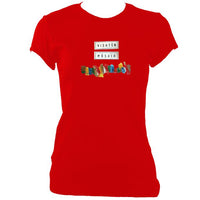 update alt-text with template Vishtèn "Mosaic" Ladies Fitted T-Shirt - T-shirt - Red - Mudchutney