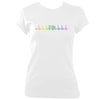 update alt-text with template Rainbow Coloured Heartbeat Melodeon Fitted T-shirt - T-shirt - White - Mudchutney