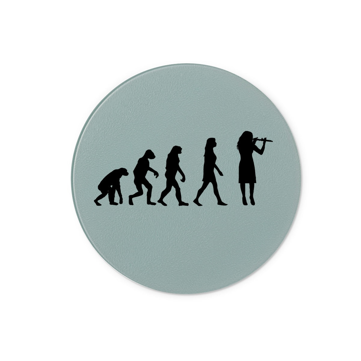 Evolution of Female Flute Player Glass Chopping Board