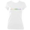 update alt-text with template Rainbow Coloured Heartbeat Concertina Ladies Fitted T-shirt - T-shirt - White - Mudchutney