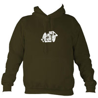 South American Iguana Cave Drawing Hoodie-Hoodie-Olive green-Mudchutney