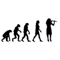 Evolution of Female Flute Players Sticker