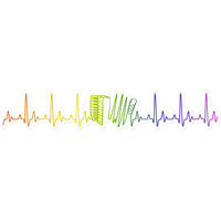 Rainbow Heartbeat Accordion Sticker