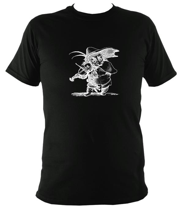 Fiddle Playing Goblin T-shirt - T-shirt - Black - Mudchutney