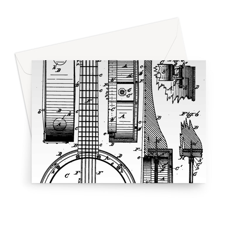 Banjo Patent Greeting Card