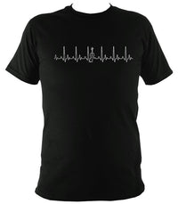 Heartbeat Fiddle T-shirt - T-shirt - Black - Mudchutney