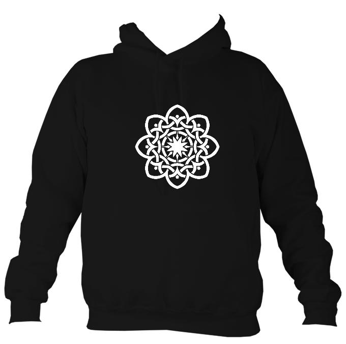 Celtic Geometric Flower Design Hoodie-Hoodie-Jet black-Mudchutney