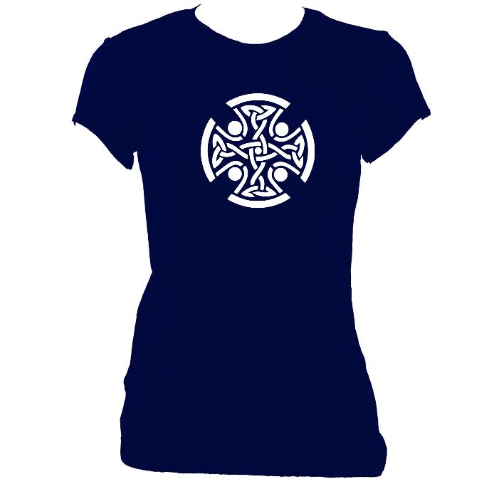 update alt-text with template Celtic Round Ladies Fitted T-shirt - T-shirt - Navy - Mudchutney