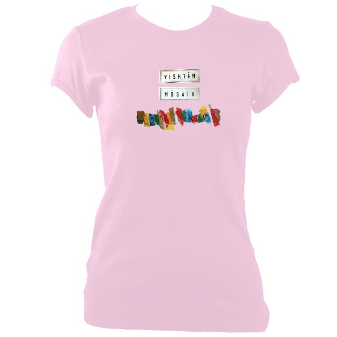 update alt-text with template Vishtèn "Mosaic" Ladies Fitted T-Shirt - T-shirt - Light Pink - Mudchutney