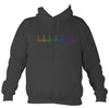 Guitar Heartbeat in Rainbow Colour Hoodie-Hoodie-Charcoal-Mudchutney