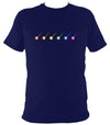 Rainbow of Banjos T-shirt - T-shirt - Navy - Mudchutney