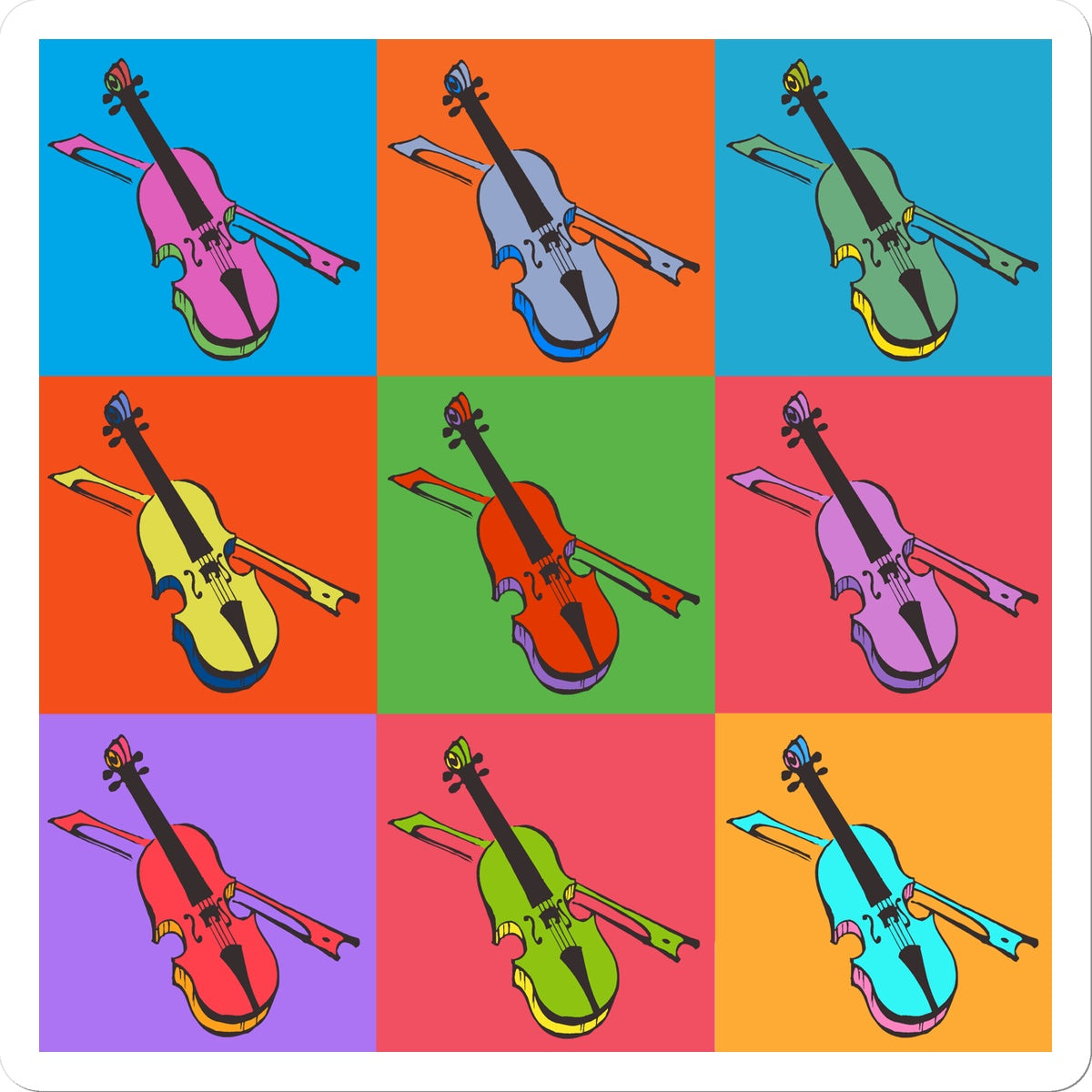 Warhol Style Fiddles Sticker