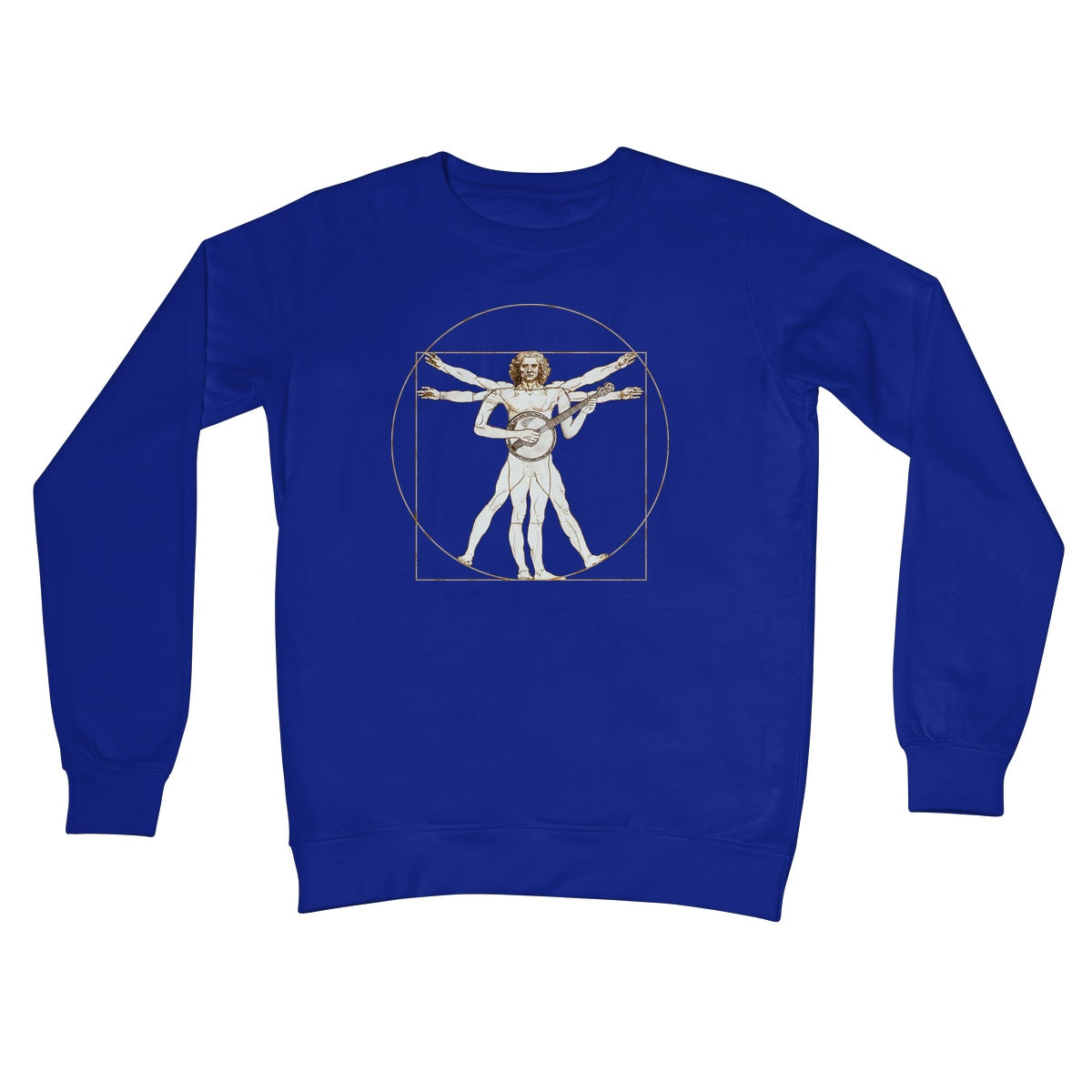 Da Vinci Vitruvian Man Banjo Crew Neck Sweatshirt