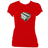 Accordion Toy Ladies Fitted T-shirt-Women's fitted t-shirt-Mudchutney