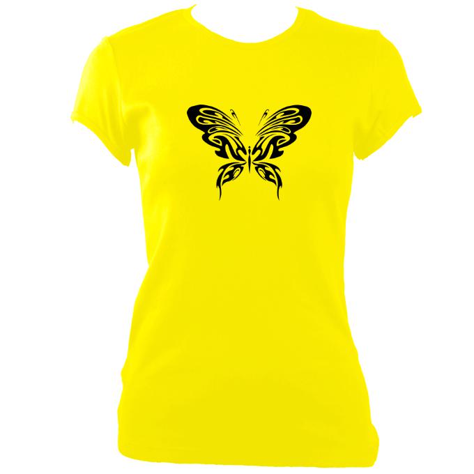 update alt-text with template Ladies Ornate Butterfly Design Fitted T-shirt - T-shirt - Daisy - Mudchutney