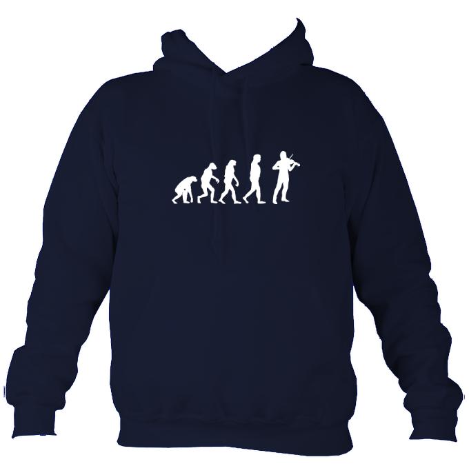 Evolution of Fiddle Players Hoodie-Hoodie-Oxford navy-Mudchutney