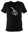 Fiddle / Violin Sketch T-shirt - T-shirt - Black - Mudchutney