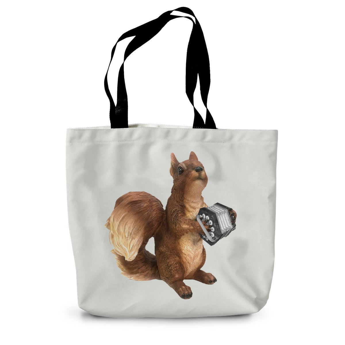 Concertina Playing Squirrel Canvas Tote Bag