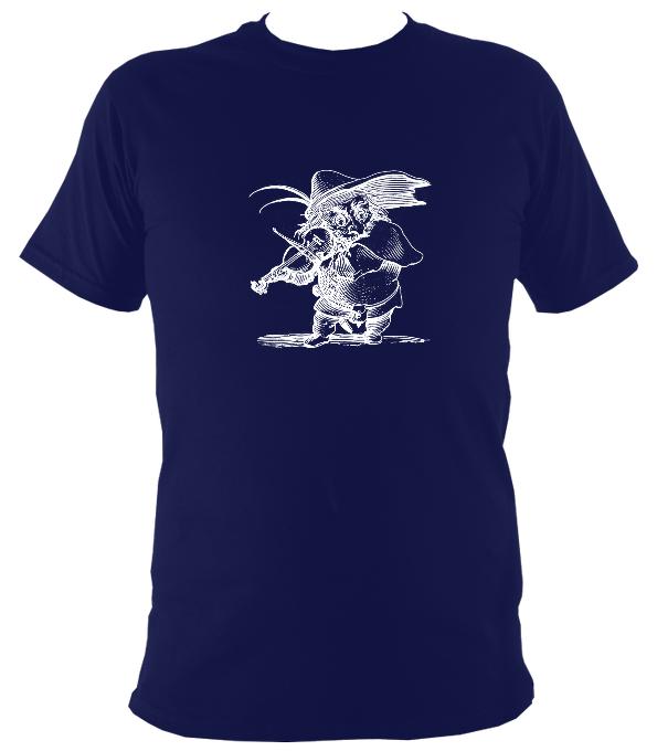 Fiddle Playing Goblin T-shirt - T-shirt - Navy - Mudchutney