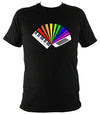 Rainbow Piano Accordion T-shirt - T-shirt - Black - Mudchutney