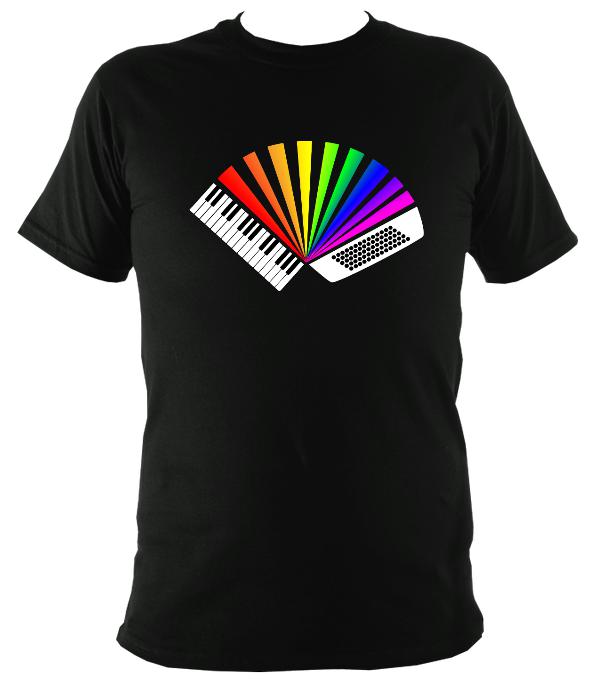 Rainbow Piano Accordion T-shirt - T-shirt - Black - Mudchutney